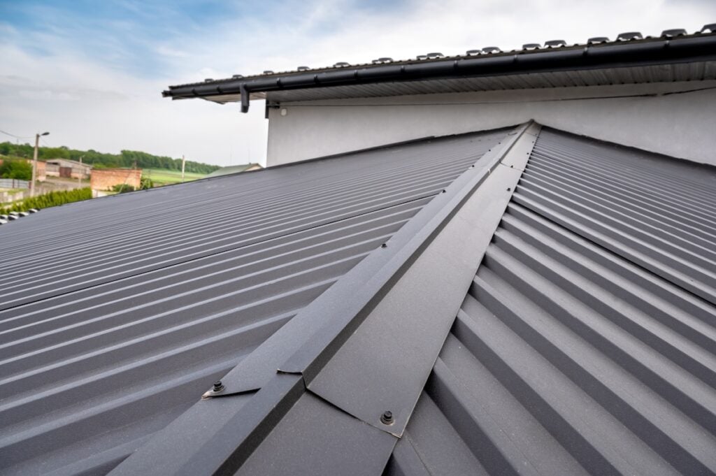 standing seam black metal roof