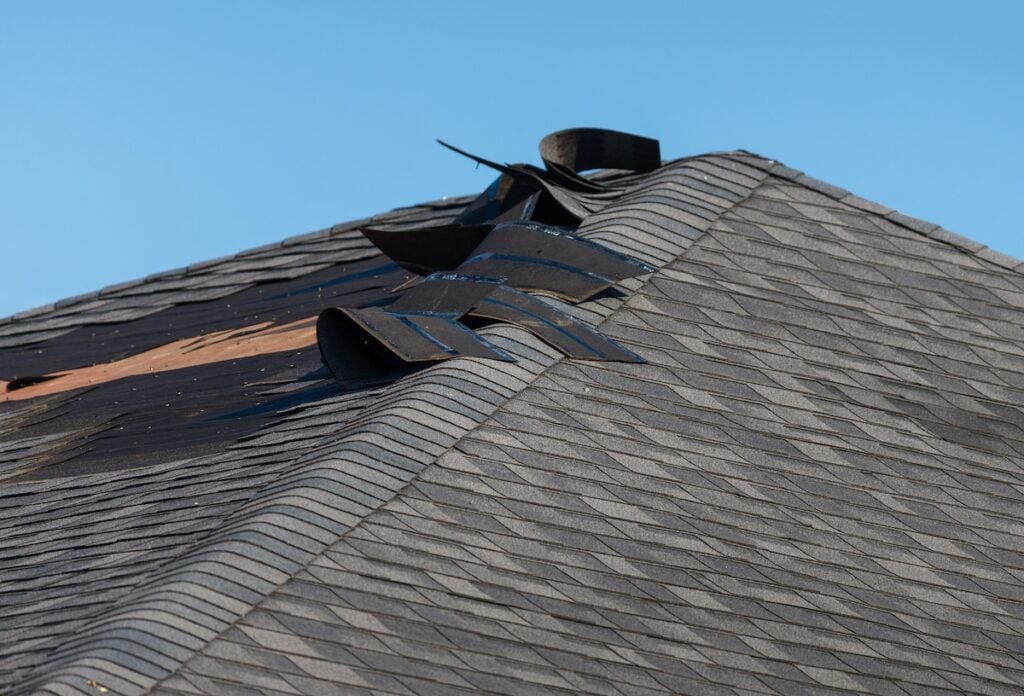 Wind-Damaged roof