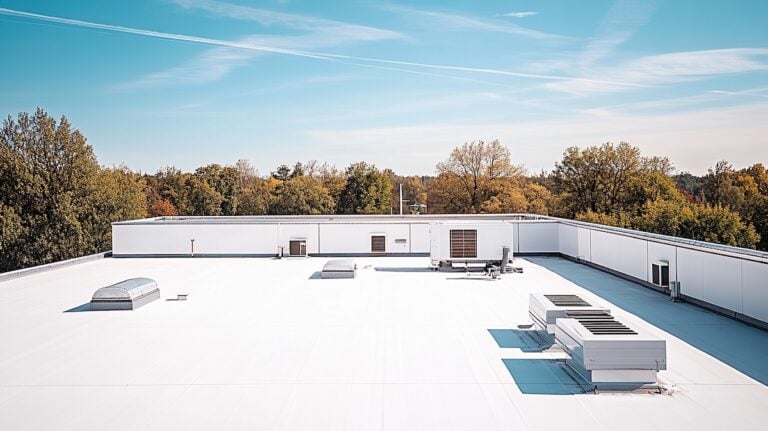 TPO roofing on commercial build