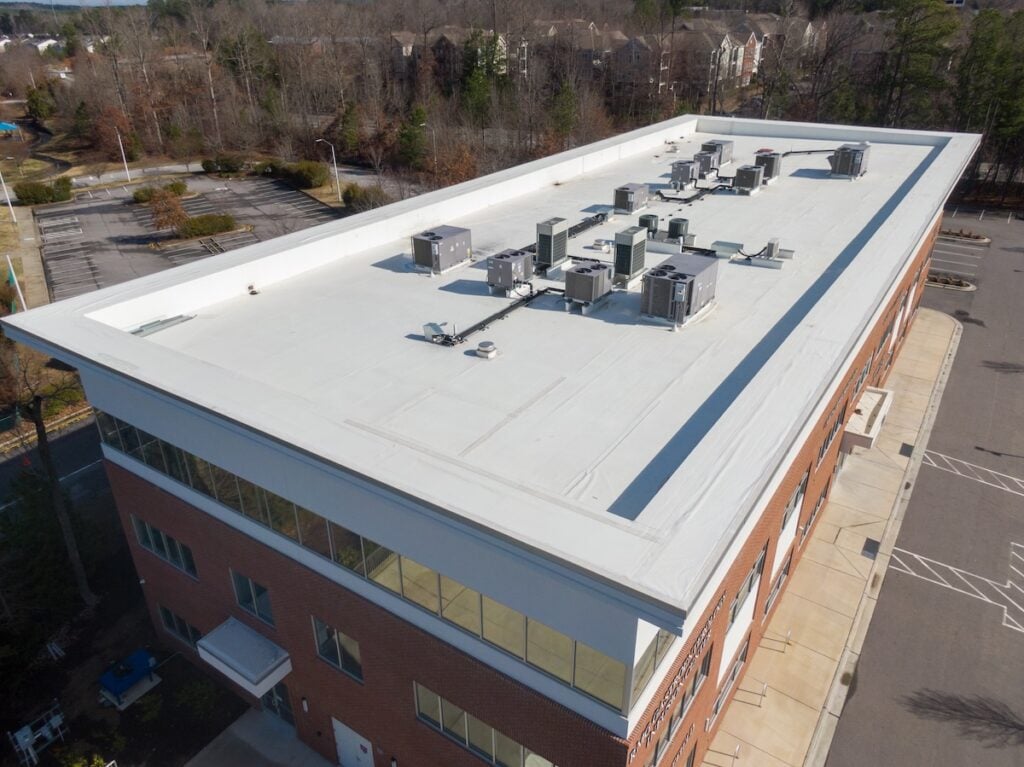Drone Photos of TPO Commercial Roof