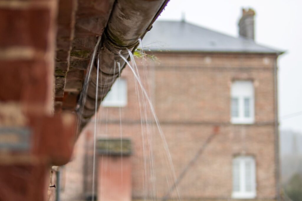 rain gutter repair water damage
