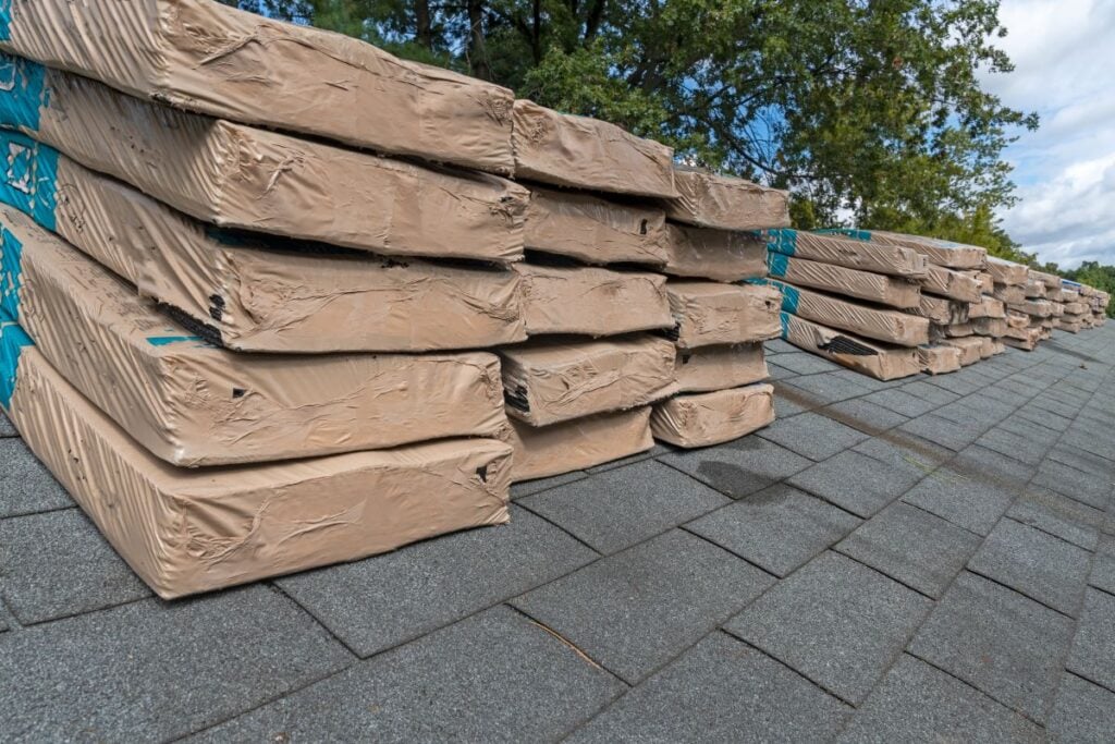 white glove experience shingles roof blocks on top of roof