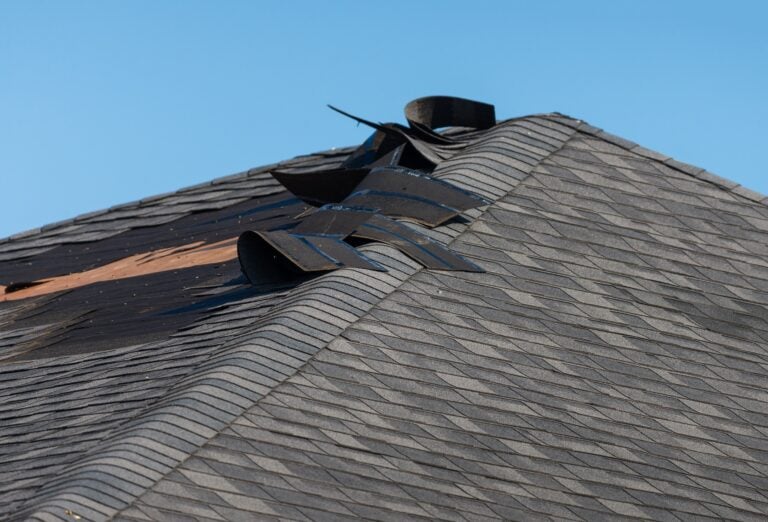 Damaged roof